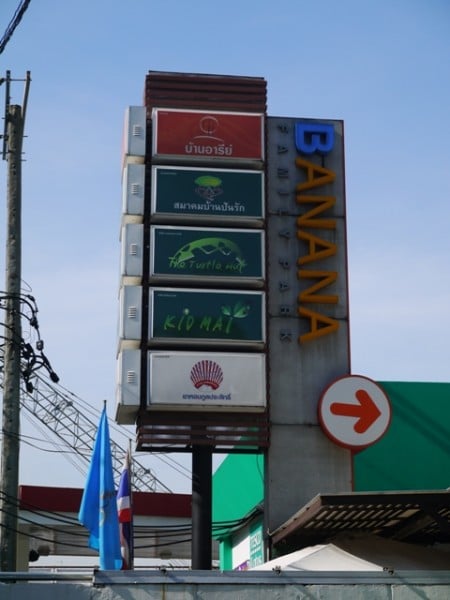 Sign For Banana Family Park Vegetarian, Ari, Bangkok