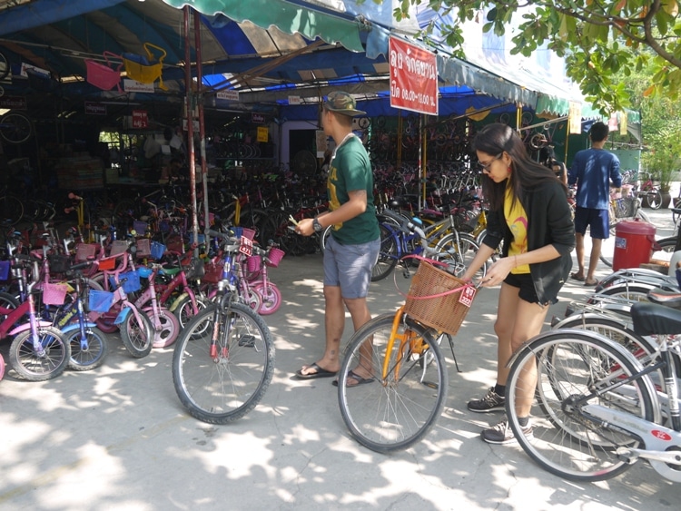 Renting Our Bikes For The Day At Rot Fai Park, Bangkok
