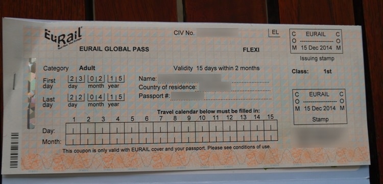 Eurail Global Pass 15 Days In 2 Months