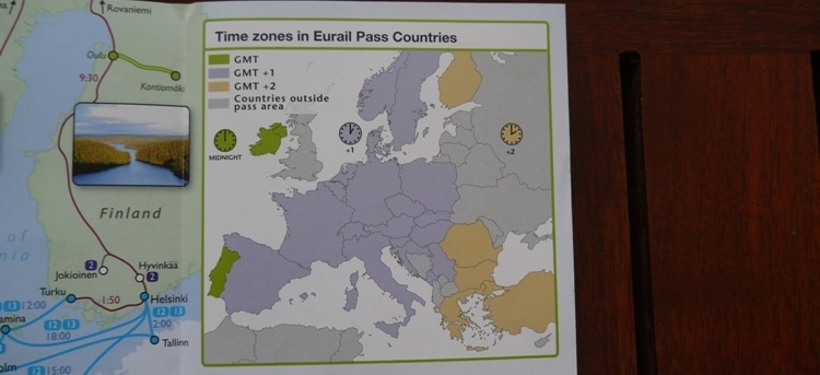 Time Zones In Eurail Pass Countries