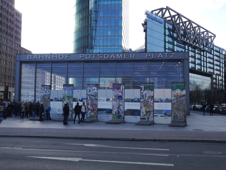 Sections Of The Berlin Wall Outside Potsdamer Platz Station