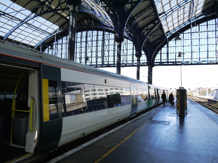 Our London Victoria Train About To Leave Brighton Station