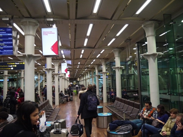 Eurostar Departure Lounge At St Pancras Station, London