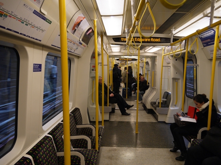 Circle Line Train On London Underground
