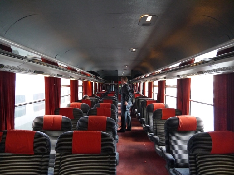 First Class Carriage On Paris To Amiens Train