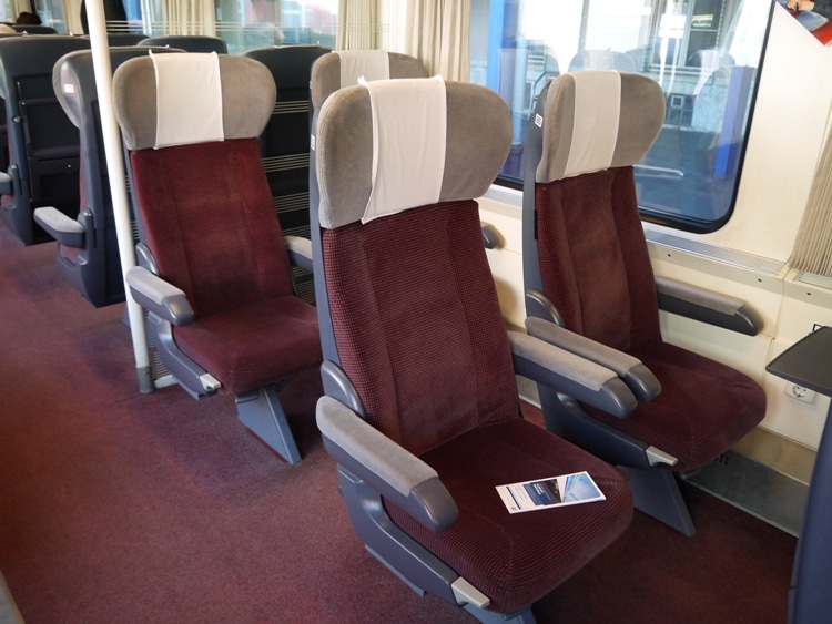 Comfortable Seats In First Class Carriage On The Bratislava To Budapest Train