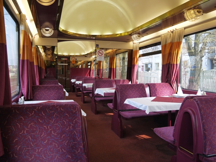 Restaurant Car On Budapest To Bratislava Train