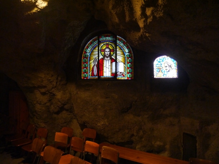 Stained Glass Windows At Gellert Hill Cave Chapel
