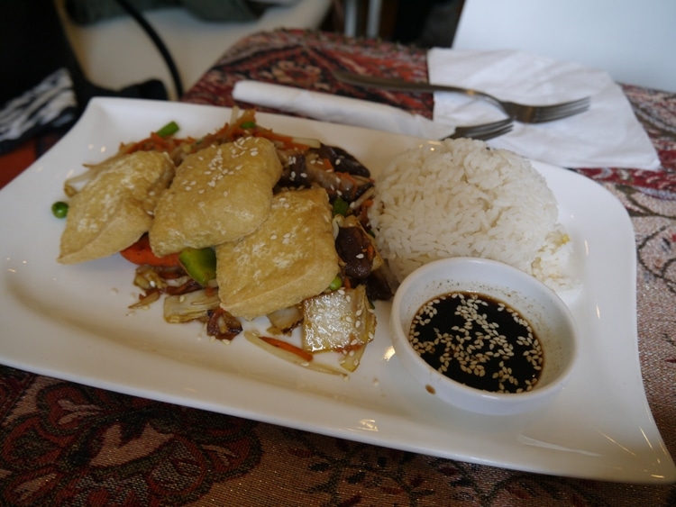 Tofu Steak, Stirfry & Rice At Loving Hut, Neubaugurtel, Vienna