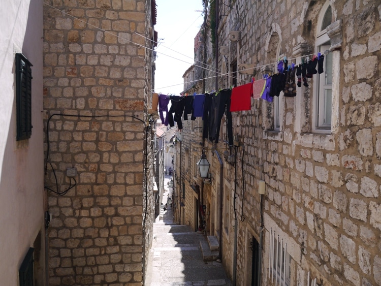 Washing Hanging Out To Dry In Dubrovnik Old Town