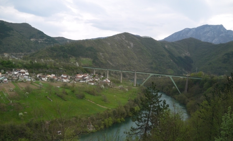 A Bridge Crossing The Valley Floor - Mostar To Sarajevo Bus