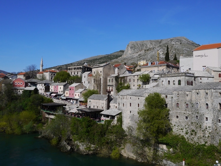 Restored Old Houses Next To Stari Most, Mostar, Bosnia
