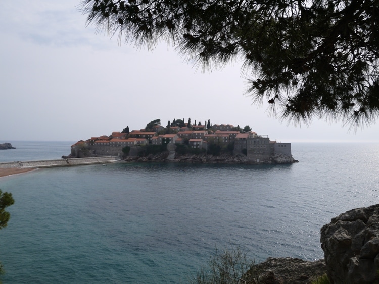 View Of Sveti Stefan From The Small Cliff