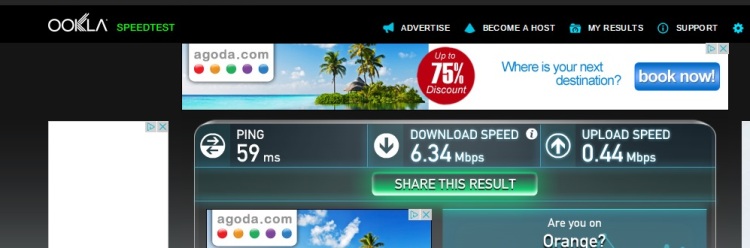 Internet Speed Test At Hotel Star, Nice, France