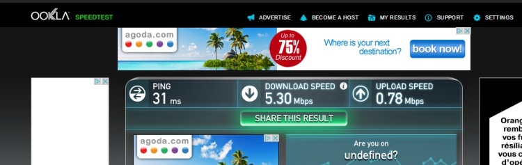 Internet Speed Test At Ibis Nice Centre Gare, Nice, France