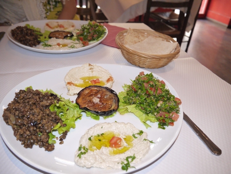 Vegetarian Mezze At L'Olivier Lebanese Restaurant, Nice, France