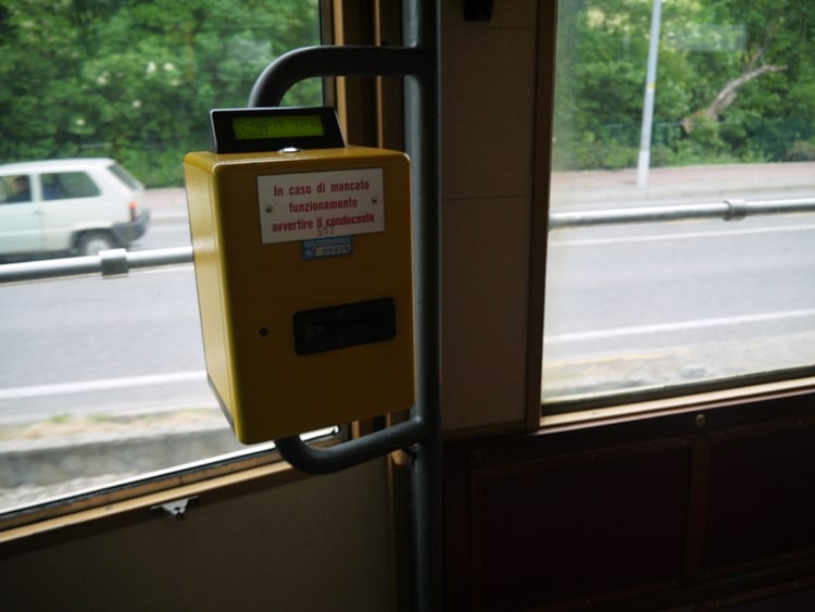 Ticket Validating Machine On Trieste-Opicina Tram