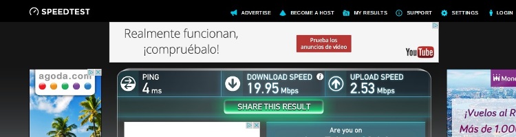 Internet Speed Test At Apartment Las Corralas de Servet, Madrid