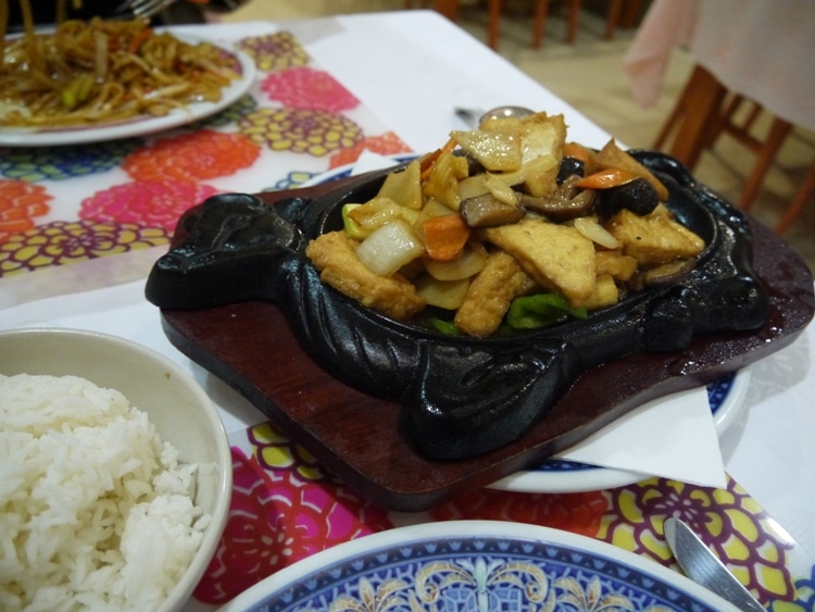 Sizzling Tofu On Iron Plate At Ciudad Dong Hai Chinese Restaurant, Seville