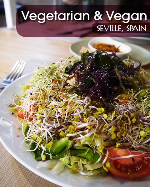 Green Salad With Seaweed &amp; Germinated Seeds At Gaia Bar Ecologico, Seville, Spain