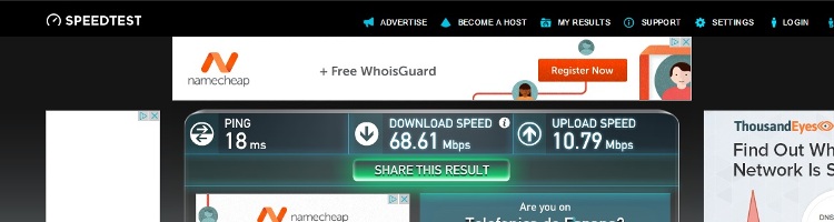 Internet Speed Test At Hotel Venecia, Seville, Andalusia, Spain