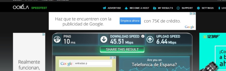 Internet Speed Test At Monica's Place, Gracia, Barcelona