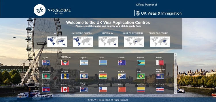 VFS Global UK Visa Application Website