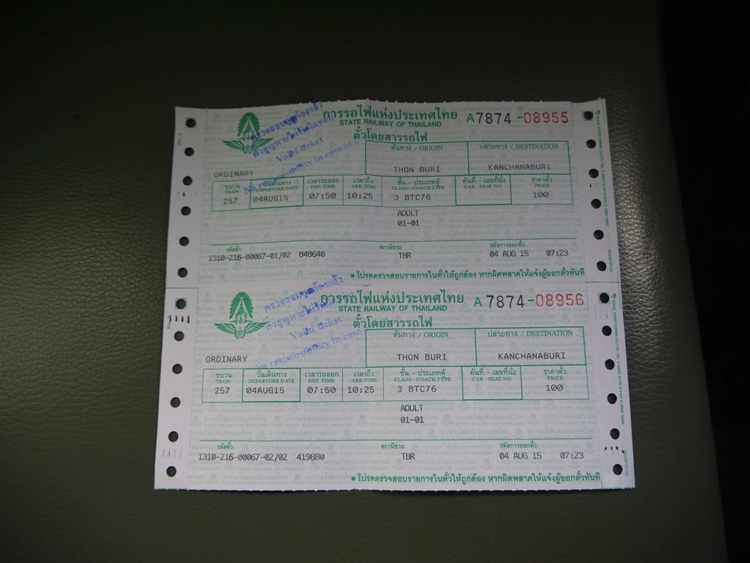 Bangkok Thonburi To Kanchanaburi Train Tickets
