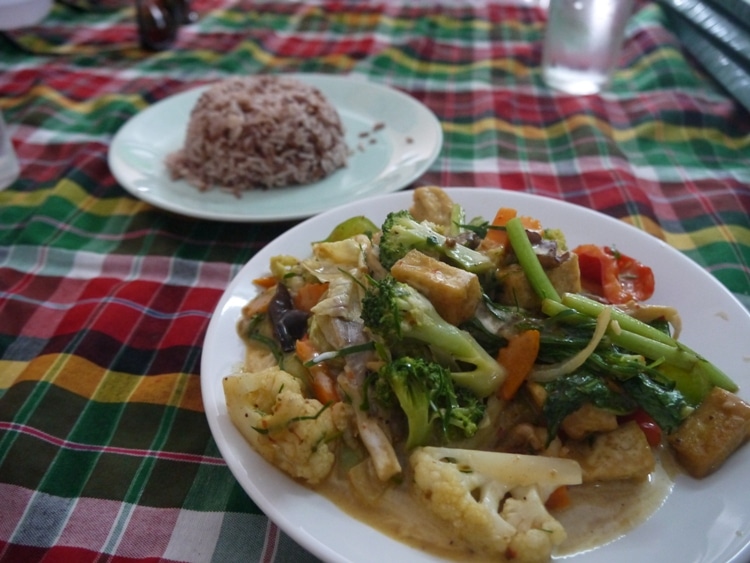 Panang Curry At On's Thai Isaan Vegetarian Restaurant, Kanchanaburi
