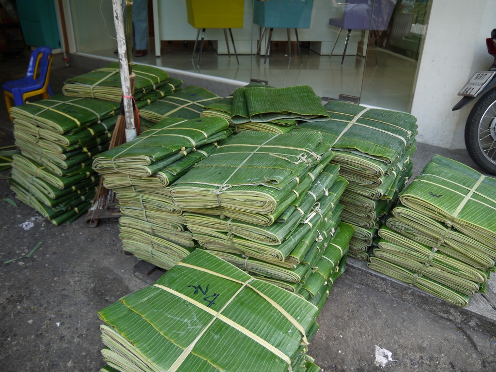 Stacks of Banana Leaves