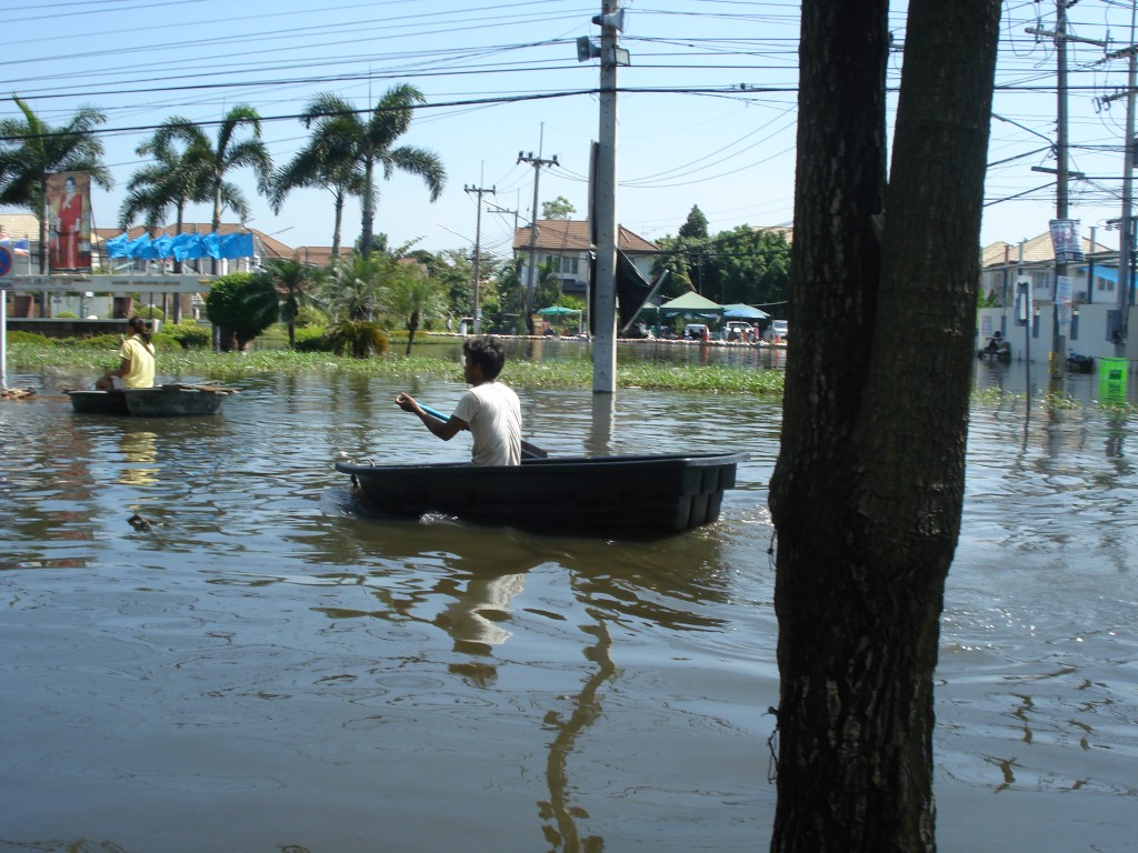 Two Boats During Thailand Flooding 2011