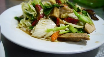 Fake Meat Stir Fry in Chinatown, Bangkok