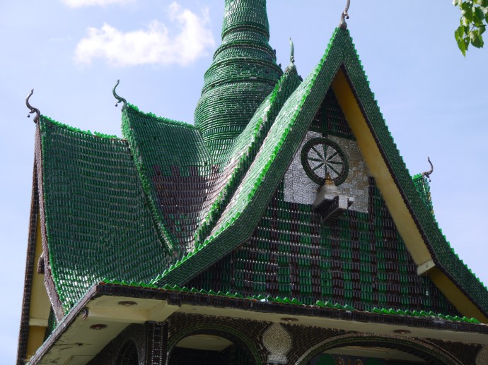 Roof of the Beer Bottle Temple in Khun Han in Thailand