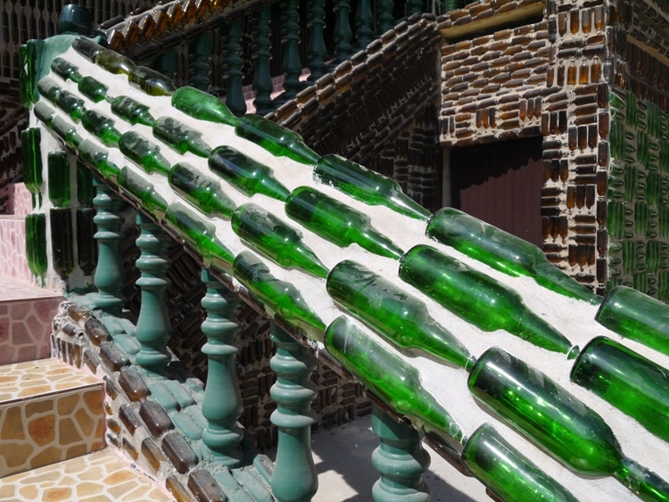 Green Beer Bottles At The Beer Bottle Temple, Thailand