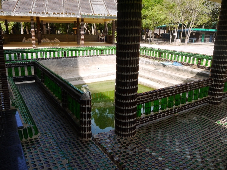 Floors Made From Bottles At The Million Bottle Temple, Thailand