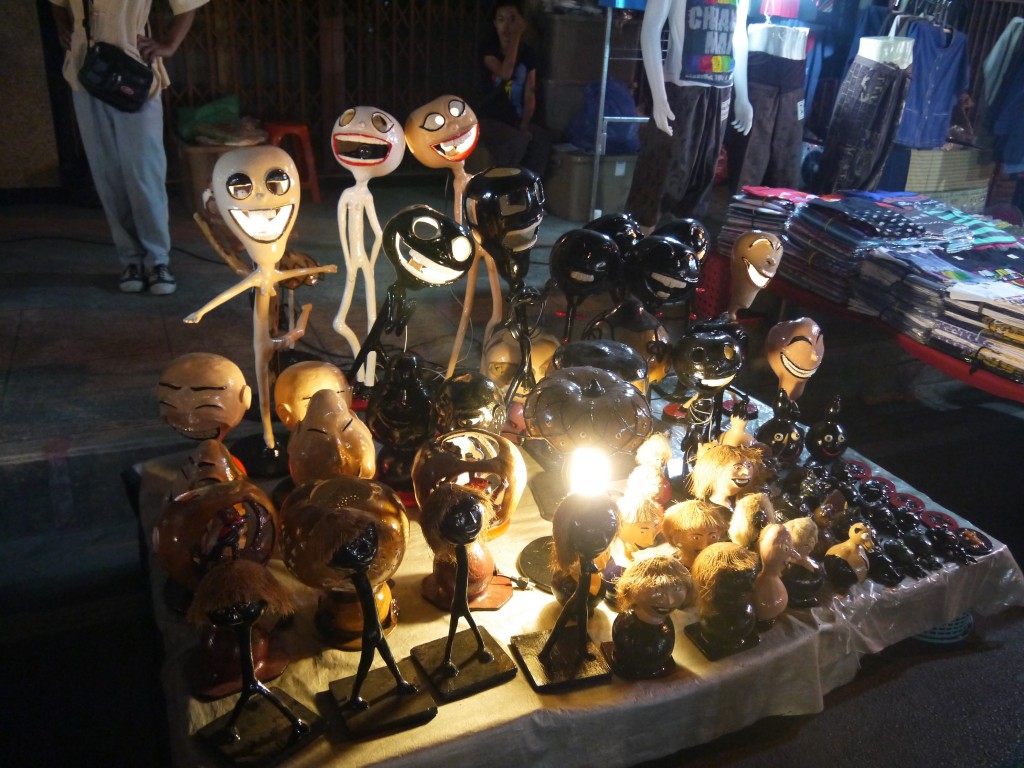 futuristic lamps at saturday night market chiang mai