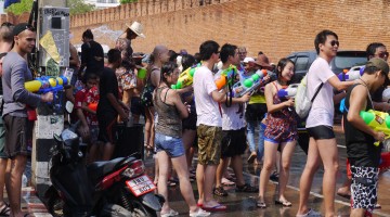 Enjoying Songkran At Tae Pae Gate, Chiang Mae