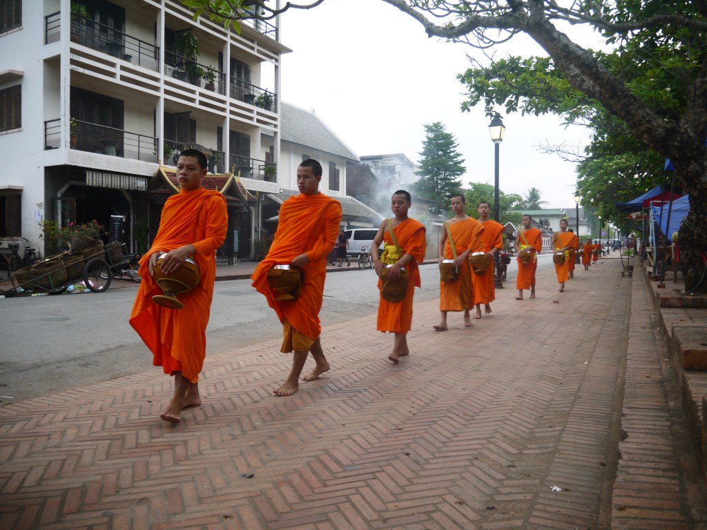 Alms Giving Procession In Luang Prabang, Laos