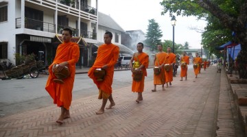 Alms Giving Procession In Luang Prabang, Laos