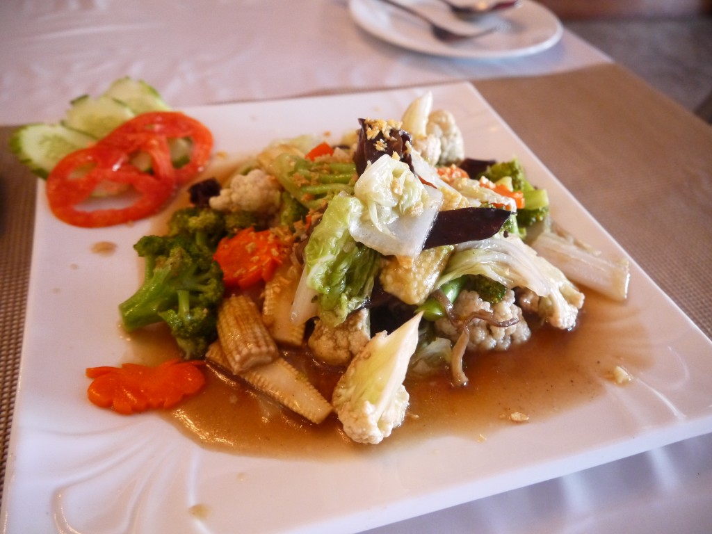 Vegetarian Stir-Fry At My Laos Restaurant, Huay Xai, Laos Vegetarian Stir-Fry At My Laos Restaurant, Huay Xai, Laos