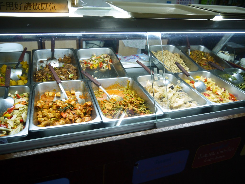 Selection Of Hot Dishes At Oasis Vegetarian Restaurant In Chiang Rai