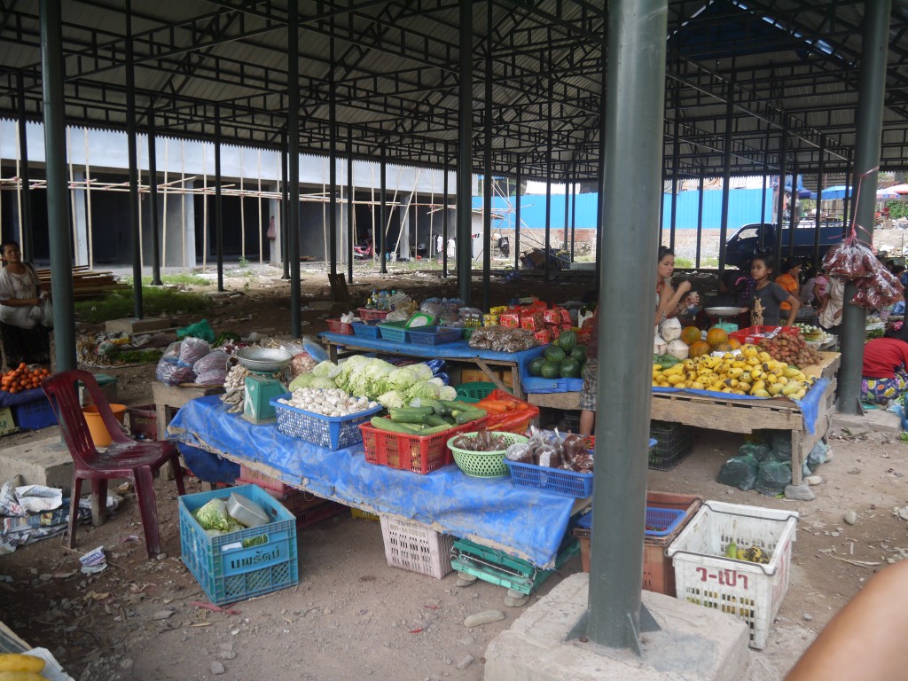 Fruit & Vegetables For Sale At Pakbeng Market, Laos Fruit & Vegetables For Sale At Pakbeng Market, Laos