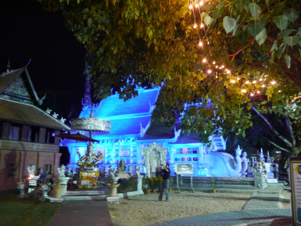 Silver Temple At Night