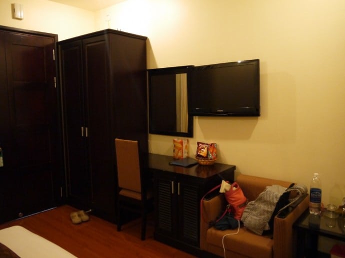 Wardrobe, Desk, Fridge And TV At Than Thien Friendly Hotel In Hue