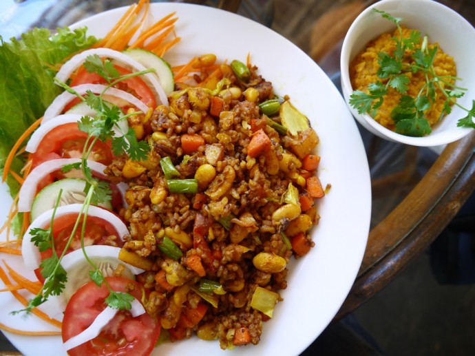 Vegetable Biriyani & Dahl At Karma Waters Vegetarian Restaurant, Hoi An Vegetable Biriyani & Dahl At Karma Waters Vegetarian Restaurant, Hoi An