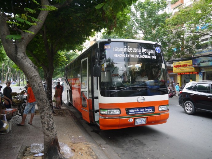 Mekong Express Bus Ready To Leave Saigon For Phnom Penh