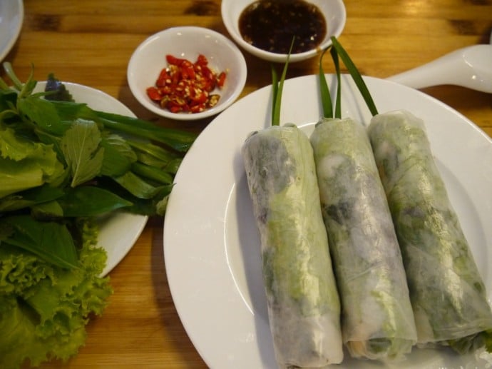 Fresh Spring Rolls At Quan Chay Yeu Thuong, Saigon Fresh Spring Rolls At Quan Chay Yeu Thuong, Saigon