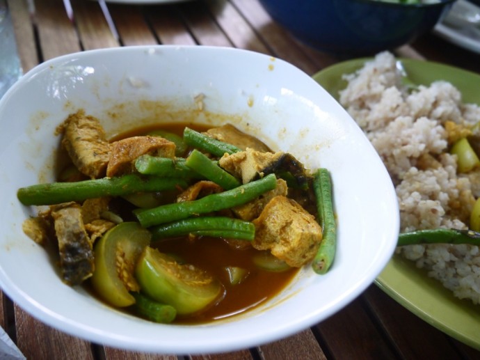Dry Indian Curry With Vegetarian Fish At The Vegetarian, Phnom Penh Dry Indian Curry With Vegetarian Fish At The Vegetarian, Phnom Penh