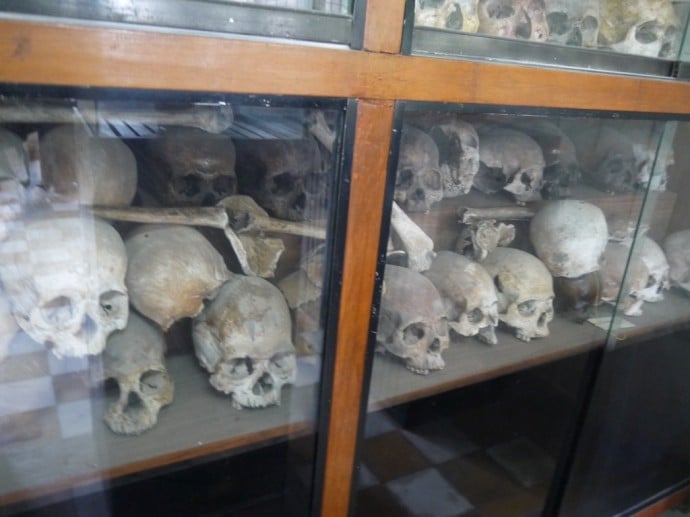 Human Skulls At Genocide Museum
