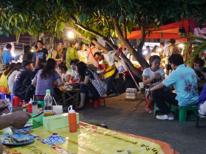 Seating Area At Chiang Mai Sunday Night Market